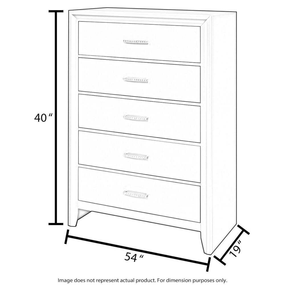 A-America Sun Valley 5 Drawer Chest in Charcoal, , large