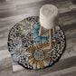 L&R Resources Sinuous Winter Blossoms 6" Scalloped Multicolor Area Rug, , large
