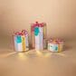 The Gerson Company 3-Piece USB Electric Lighted Holographic Gift Box Set in White, , large