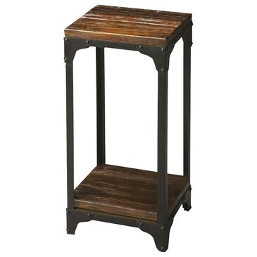 Butler Mountain Lodge Pedestal Stand in Burnt Umber Wood, , large