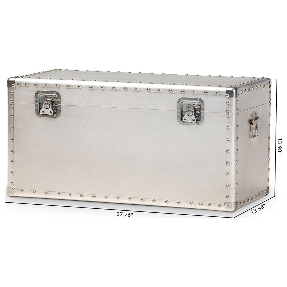 Baxton Studio Serge Storage Trunk in Silver, , large