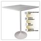 Leisuremod LeisureMod Verve Collection Modern Bar Height Table White Base with 36 Square Marbleized White Laminated  Top, , large