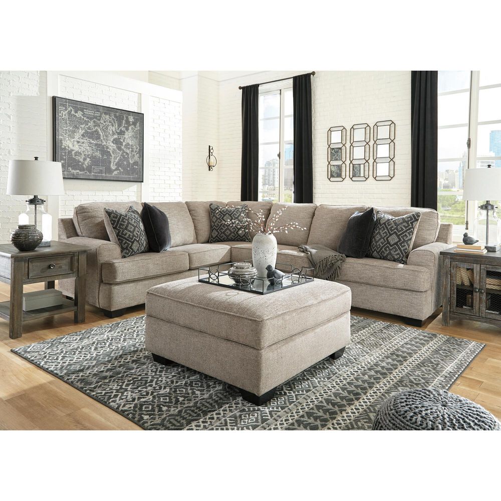 Signature Design by Ashley Bovarian Storage Ottoman in Stone, , large