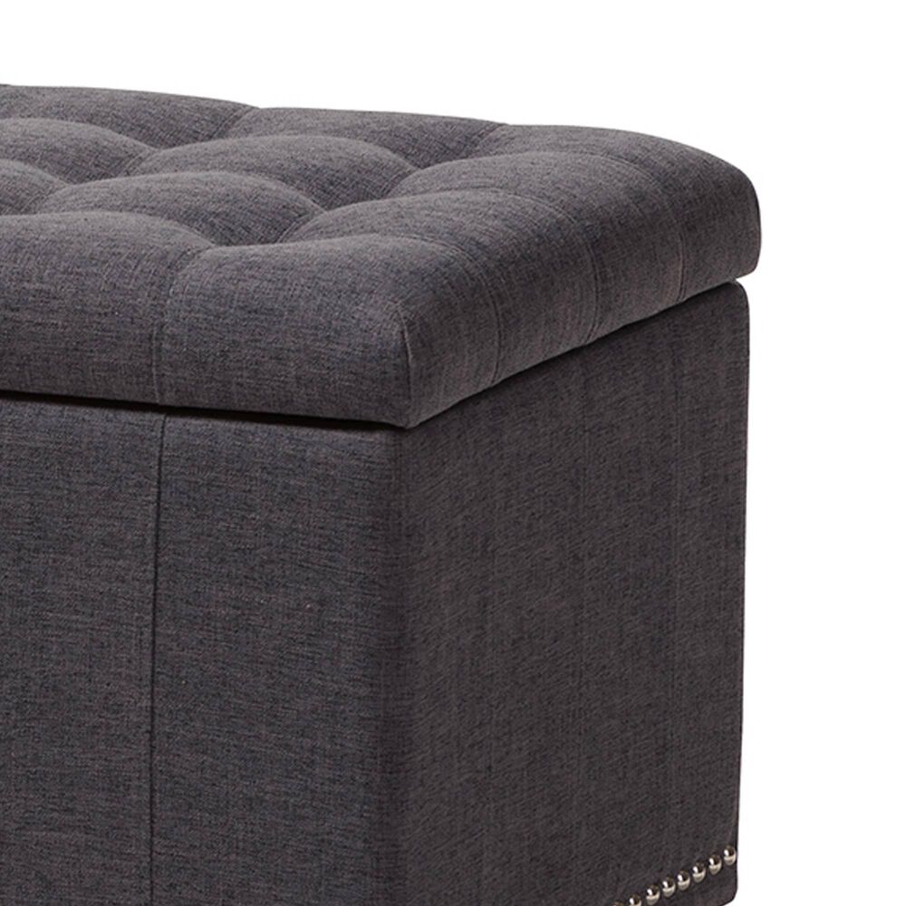 Baxton Studio Kaylee Storage Ottoman Bench in Dark Grey, , large