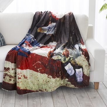Timberlake Lavish Home American Flag Eagle Fleece, , large