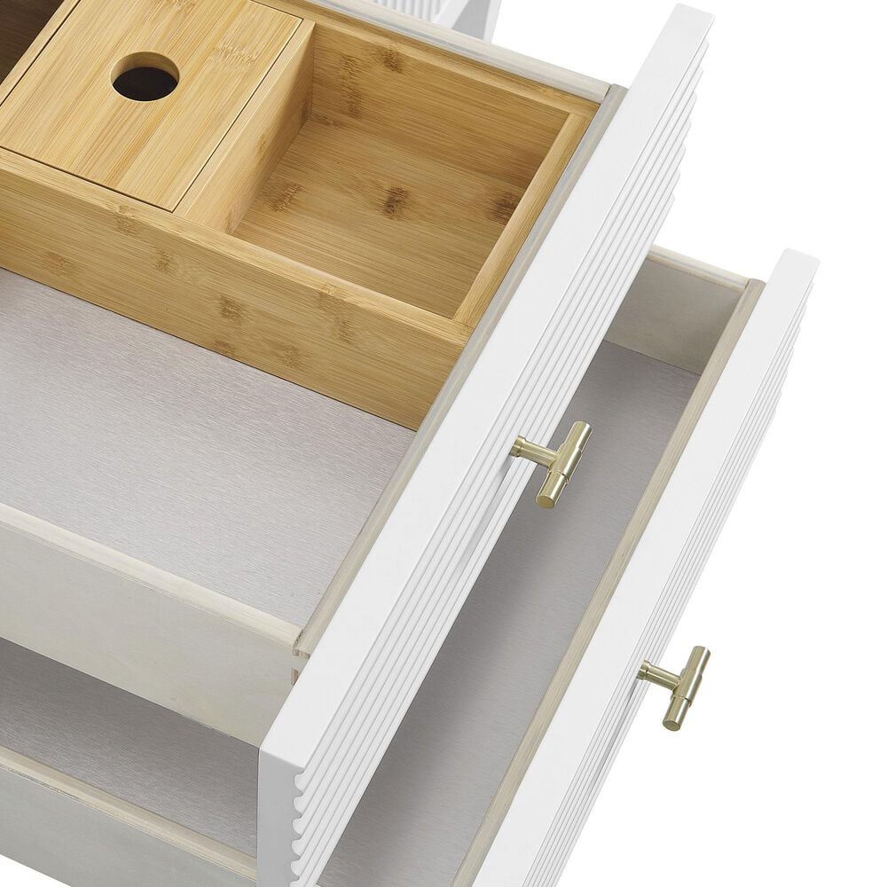 James Martin Vanities Myrrin 72" Double Bathroom Vanity in Bright White with 3 cm Eternal Jasmine Pearl Silestone Top, Rectangular Sinks and FreePower Wireless Charger, , large