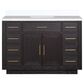 Lexora Home Abbey 48" Single Bathroom Vanity in Black Oak with 2 cm White Cultured Marble Top and Rectangular Sink, , large