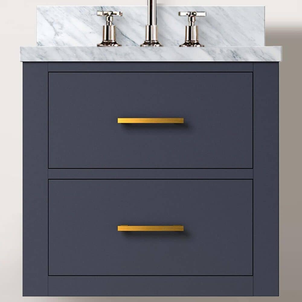 Lexora Home Castor 20&quot; Single Bathroom Vanity in Blue with White Acrylic Top and Rectangular Sink, , large