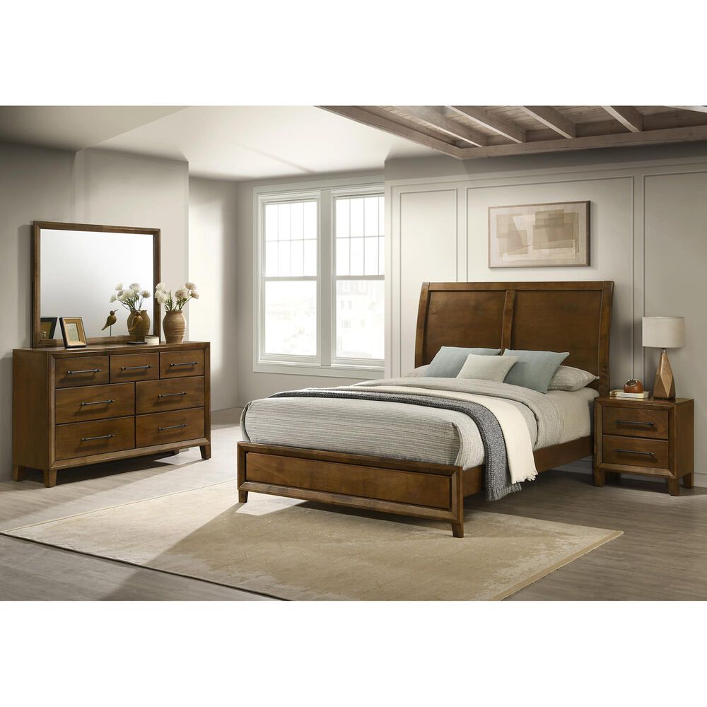 New Heritage Ballard 4 Piece Wood Queen Panel Bedroom Set in Walnut, , large