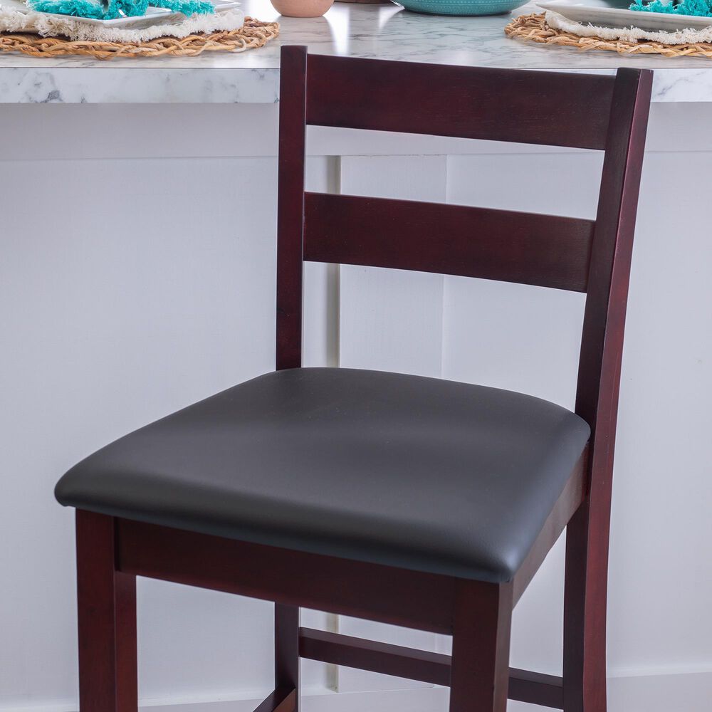 Linon Home Decor Torino Soho Bar Stool in Merlot, , large