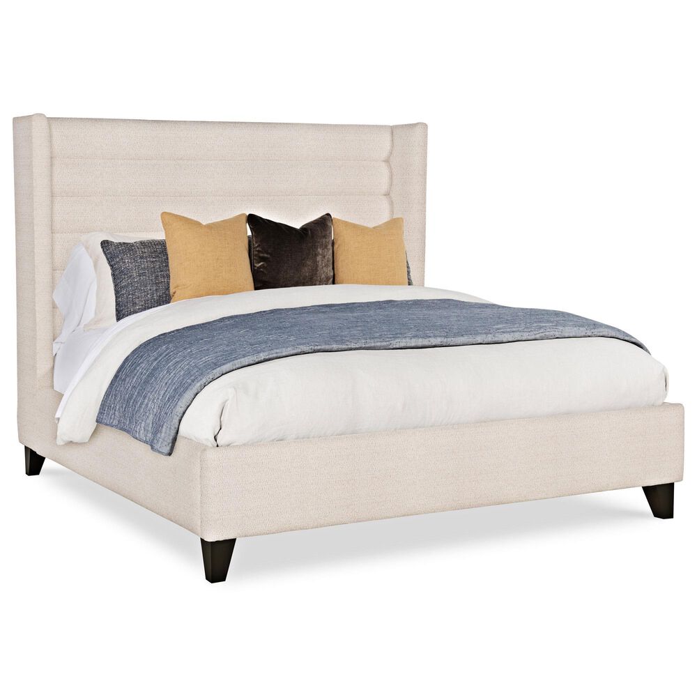 CENTURY Details Case King Upholstered Wingback Bed in Charbrown, , large