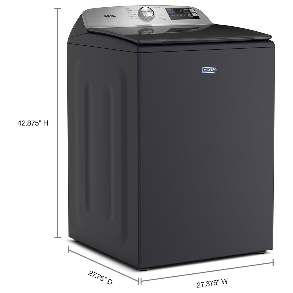 Maytag 5.2 Cu. Ft. Smart Pet Pro Top Load Agitator Washer and 7.4 Cu. Ft. Smart Gas Top Load Dryer Laundry Pair in Midnight Steel, , large