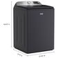 Maytag 5.2 Cu. Ft. Smart Pet Pro Top Load Agitator Washer and 7.4 Cu. Ft. Smart Gas Top Load Dryer Laundry Pair in Midnight Steel, , large