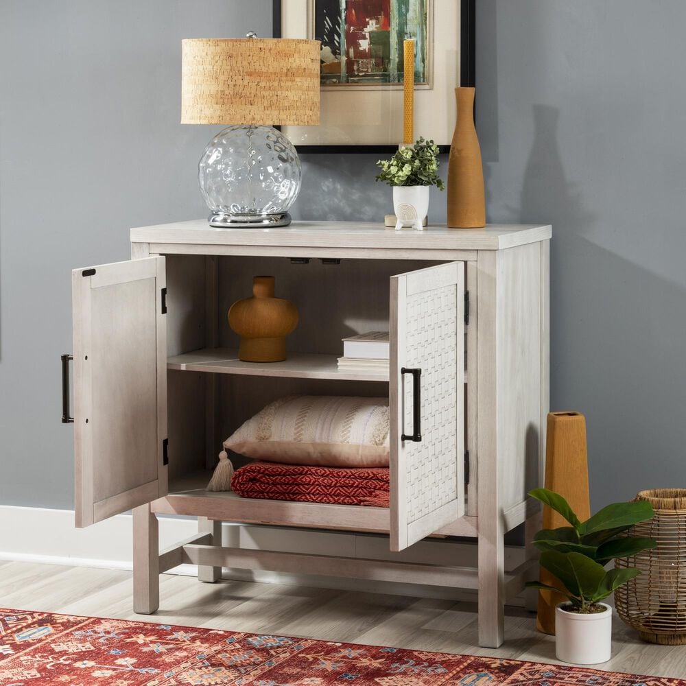 Linon Home Decor Malcolm 2-Door Accent Cabinet in Pebble Grey, , large