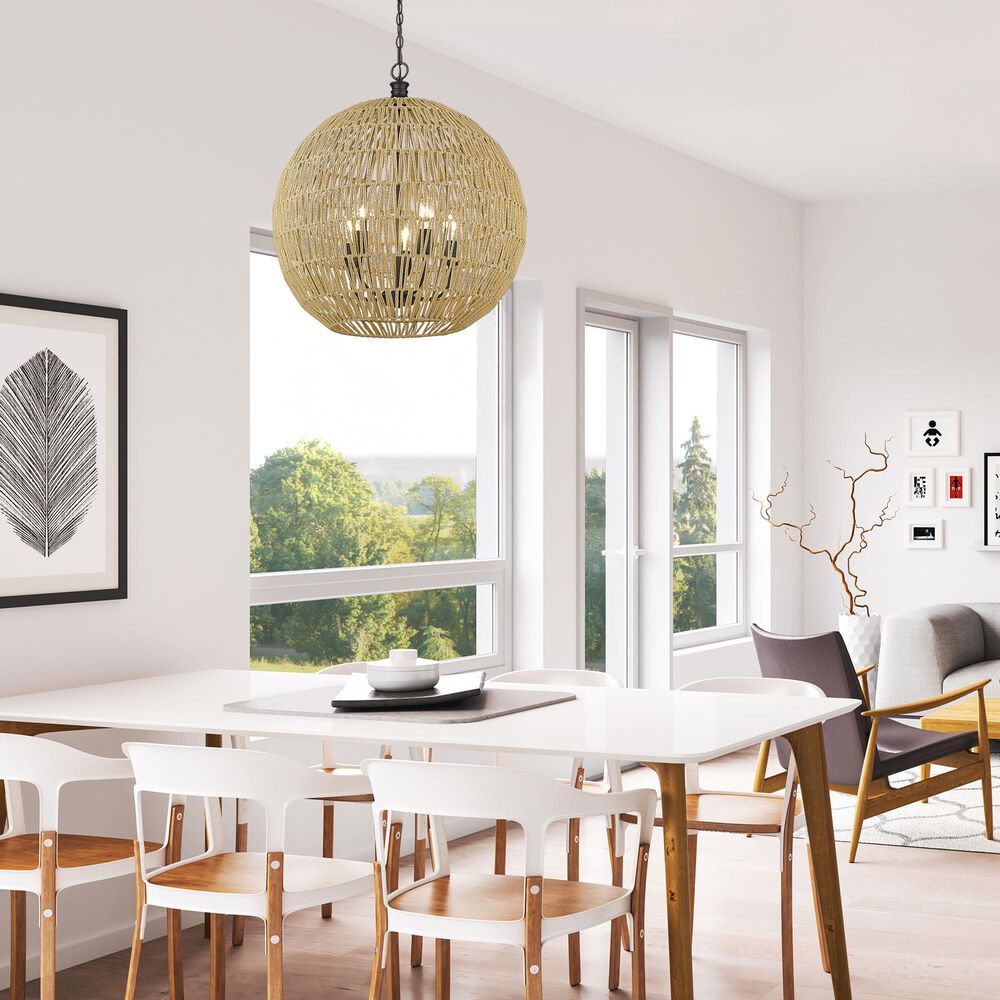 Golden Lighting Florence 5-Light Pendant in Matte Black, , large