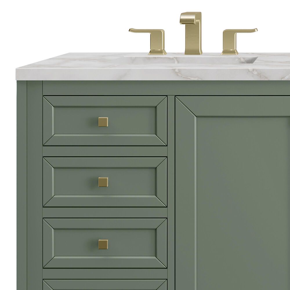 James Martin Vanities Chicago 60" Double Bathroom Vanity in Smokey Celadon with 3 cm Eternal Jasmine Pearl Silestone Top, Rectangular Sinks and FreePower Wireless Charger, , large