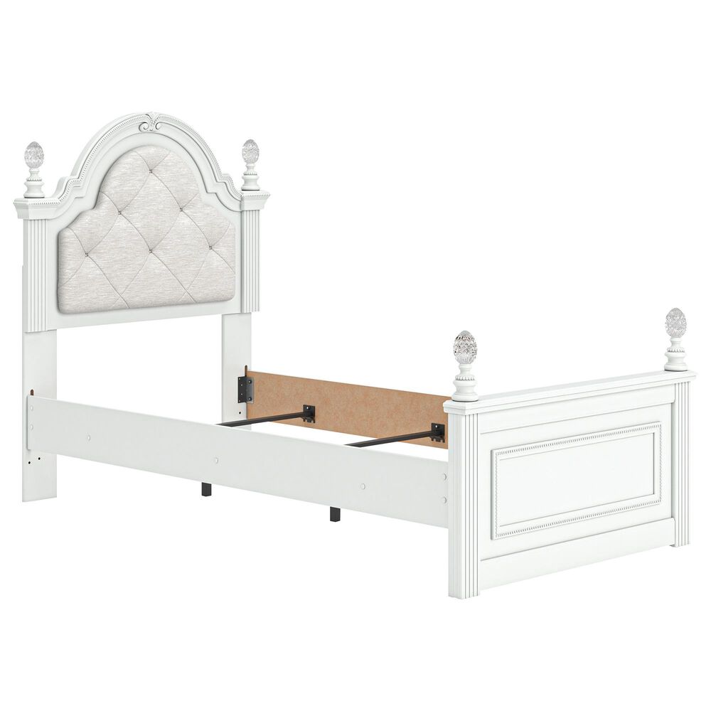 Ashley Kozlani Twin Upholstered Panel Bed in Matte White, , large