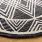 Safavieh Micro-Loop MLP155H 5" Round Charcoal and Ivory Area Rug, , large