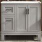 Kohler Quo 36" Single Bathroom Vanity in Mohair Grey with 3 cm Pure White Quartz Top and Oval Sink, , large