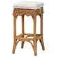 Baxton Studio Muy Scallop Rattan Bar Stool in Honey, , large