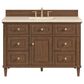 James Martin Vanities Lorelai 48" Single Vanity in Mid-Century Walnut with 3 cm Eternal Marfil Quartz Top, , large
