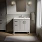 Kohler Seer 36" Single Bathroom Vanity in Mohair Grey with 3 cm Pure White Quartz Top and Rectangular Sink, , large