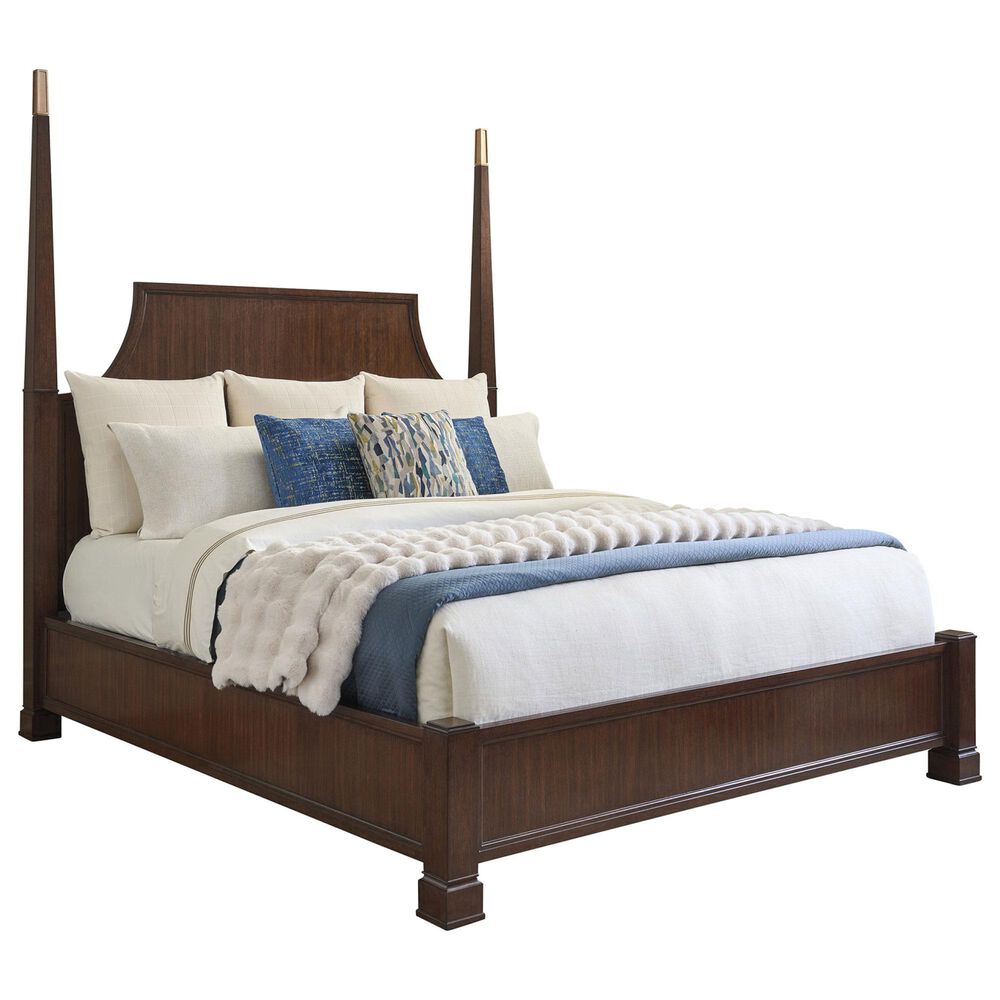 Lexington Furniture Essex King Poster Bed in Walnut and Rose Gold, , large