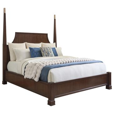 Lexington Furniture Essex King Poster Bed in Walnut and Rose Gold, , large