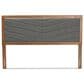 Baxton Studio Iden Queen Panel Headboard with Dark Grey Fabric in Walnut Brown, , large