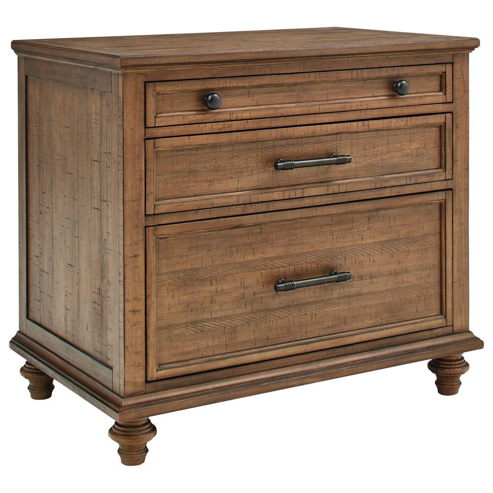 Riva Ridge Hensley 3-Drawer Workstation Combo File in Honey, , large