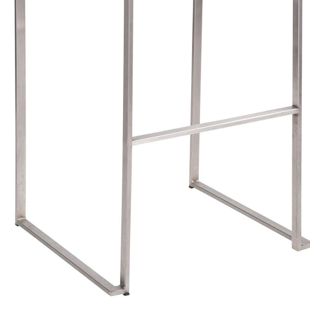 LumiSource Fuji 30" Stacker Bar Stool with Brown Cowboy Upholstery in Stainless Steel (Set of 2), , large