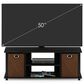 HOMLUX 41.7" Entertainment Center TV Stand with Storage Bins in Americano and Black, , large