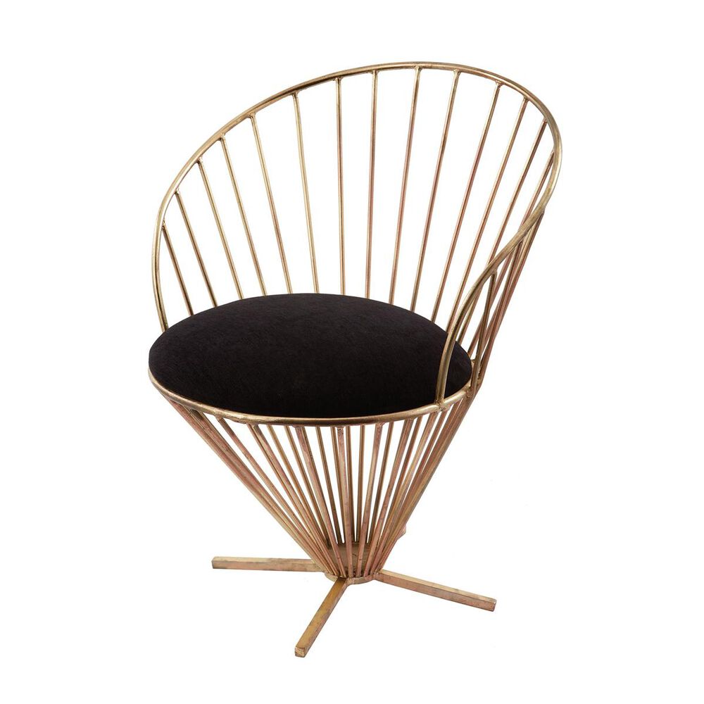 Elk Lighting Iron Taper Wire Chair in Gold and Black, , large