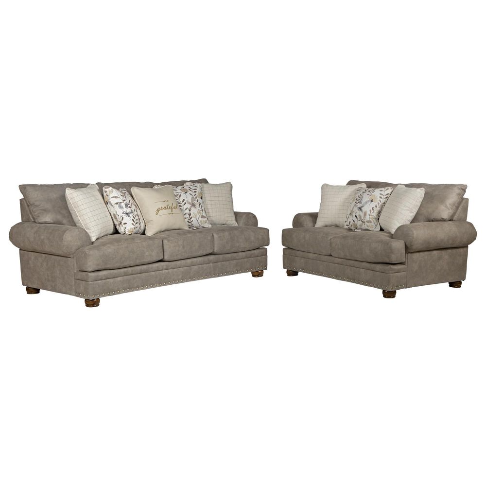 Hartsfield Briarcliff Stationary Sofa and Loveseat Set in Pebble, , large