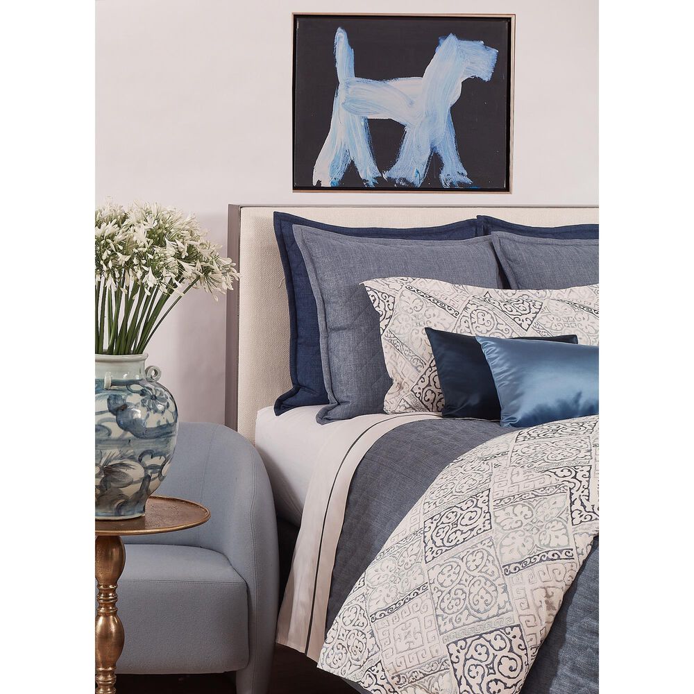 Ann Gish Art Of Home 3-Piece Queen Faux Linen Coverlet Set In Indigo, , large