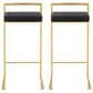 Lumisource Fuji Stackable Barstool with Black Velvet Cushion in Gold (Set of 2), , large