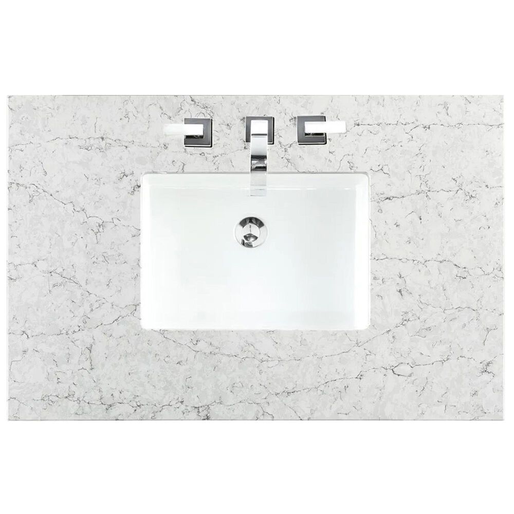 James Martin Vanities Brittany 48&quot; Single Bathroom Vanity in Saddle Brown with 3 cm Eternal Jasmine Pearl Quartz Top and Rectangular Sink, , large