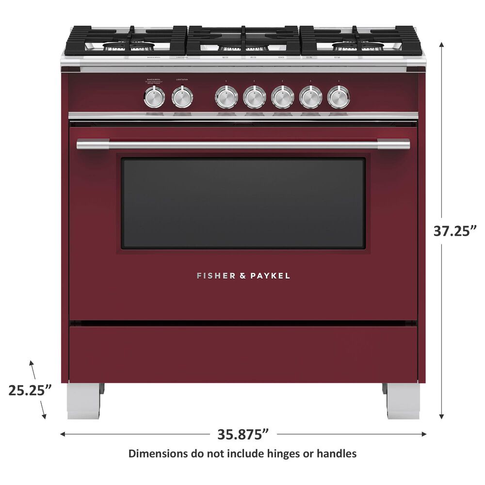 Fisher &amp; Paykel 36&quot; Freestanding Classic Gas Ranges in Red, , large