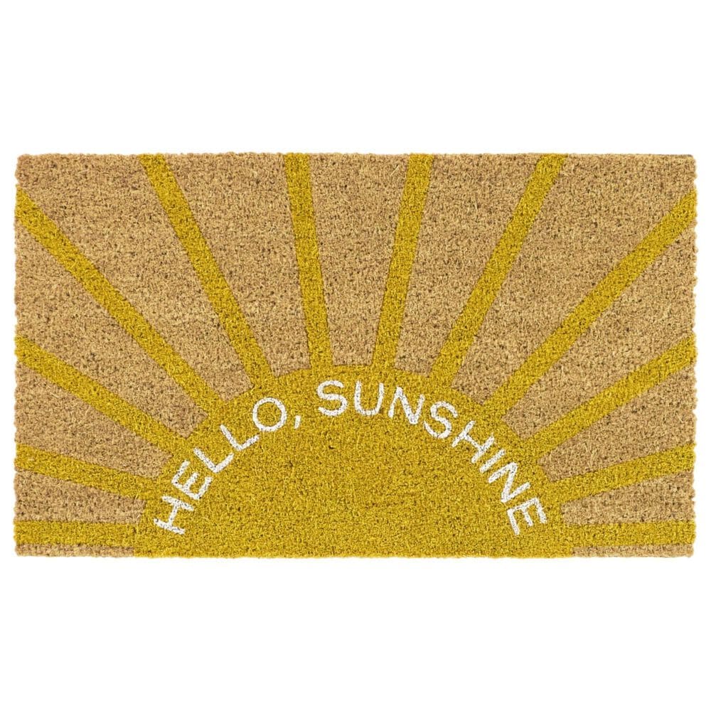 Balta Rugs Hello Sunshine Greeting Yellow 1"6" x 2"6" Door Mat, , large