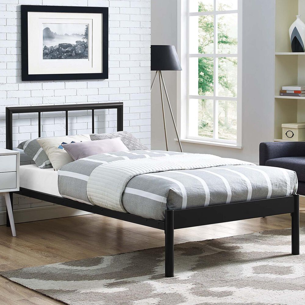 Modway Gwen Twin Platform Bed Frame in Brown, , large