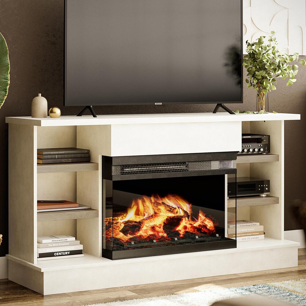 DHP Oslo 54&quot; Fireplace TV Console in Plaster, , large