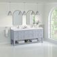 James Martin Vanities Breckenridge 72" Double Bathroom Vanity in Serenity Blue with Single Hole 3 cm White Zeus Quartz Top and Rectangular Sinks, , large