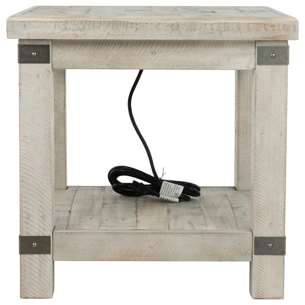 Ashley Carynhurst Rectangular End Table in White Wash Gray, , large