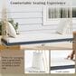 Hearth and Haven Topmax Outdoor Hanging Porch Swing Bench with Beige Cushion in Gray, , large