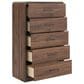 Ashley Fortlorn 5-Drawer Chest in Walnut Brown, , large