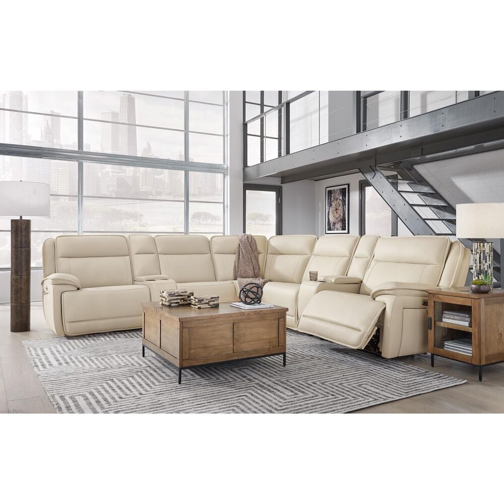 Ashley Double Deal 7-Piece Power Symmetrical Reclining Sectional with 2 Consoles in Almond, , large
