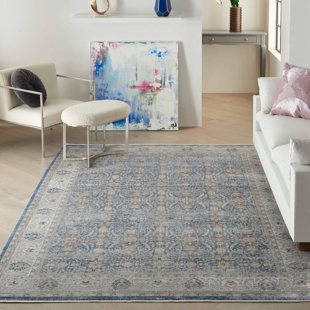 Nourison Starry Nights STN08 5&#39; x 7&#39; Light Blue Area Rug, , large