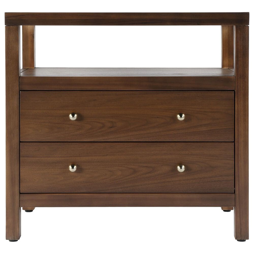 Butler Specialty Company Nora 2-Drawer Wide Nightstand with Open Shelf in Walnut, , large