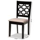 Baxton Studio Peter Side Chair with Sand Cushion in Dark Brown (Set of 4), , large