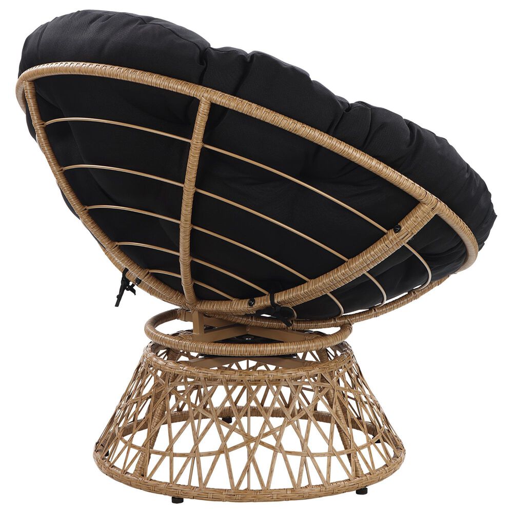 Valor Living Papasan Swivel Chair in Black, , large